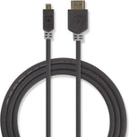Nedis High Speed ​​HDMI-Kabel met Ethernet - HDMI Connector - HDMI Micro-Connector - 4K@30Hz - 10.2 Gbps - 2.00 m - Rond - PVC - Antraciet - Window Box - afbeelding 10