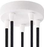 Home Sweet Home - Plafondkap Wit - 12/12/4.5cm - 5 lichts Planfondkap - Ronde plafondrozet - metaal - inclusief aansluit box en montage beugel - - afbeelding 5