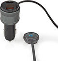 Nedis FM-Audiotransmitter voor Auto - Gefixeerd - Handsfree bellen - 0.8 " - LED-Scherm - Bluetooth - QC 3.0 / 5.0 V DC / 1.0 A - Snelladen - Google Assistant / Siri - Zwart - afbeelding 1