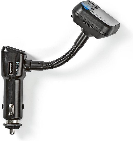Nedis FM-Audiotransmitter voor Auto - Zwanenhals - Handsfree bellen - 1.5 " - LED-Scherm - Bluetooth - 5.0 V DC / 1.0 A / 5.0 V DC / 2.4 A - Bass boost - Google Assistant / Siri - Zwart - afbeelding 4