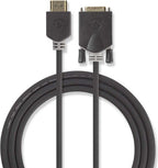 Nedis HDMI Kabel - HDMI Connector - DVI-D 24+1-Pins Male - 1080p - Verguld - 2.00 m - Recht - PVC - Antraciet - Polybag - afbeelding 4