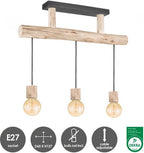 Home Sweet Home - Landelijke Hanglamp Billy - geschikt voor E27 LED lichtbron - 3 lichts hanglamp gemaakt van Hout - 60/18/127cm - Pendellamp - afbeelding 11