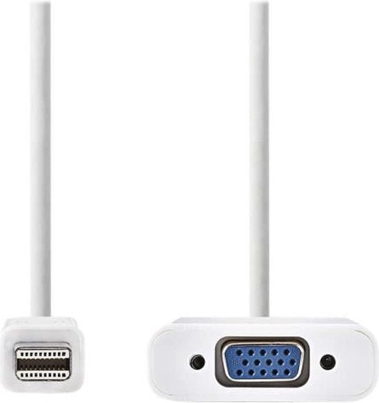 Nedis Mini DisplayPort-Kabel - DisplayPort 1.2 - Mini-DisplayPort Male - VGA Female 15p - 21.6 Gbps - Vernikkeld - 0.20 m - Rond - PVC - Wit - Polybag - afbeelding 11