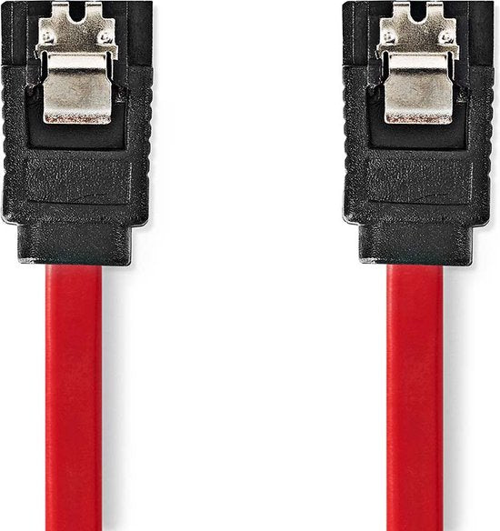 Nedis SATA Kabel - 3 Gbps - SATA 7-Pins Female - SATA 7-Pins Female - Vernikkeld - 0.50 m - Plat - PVC - Rood - Polybag - afbeelding 2