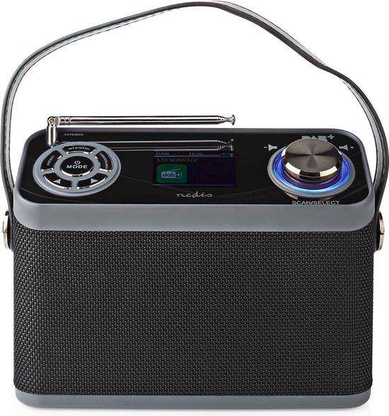 Nedis DAB+ Radio - Tafelmodel - DAB+ / FM - 2.40 " - Kleurenscherm - Batterij Gevoed / Netvoeding - Digitaal - 24 W - Bluetooth - Koptelefoonoutput - Wekkerfunctie - Slaaptimer - IP20 - Handvat - Zwart - afbeelding 7