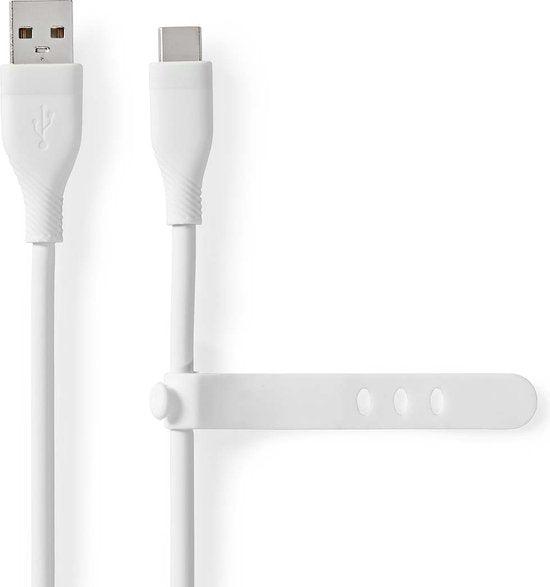 Nedis USB-Kabel - USB 2.0 - USB-A Male - USB-C Male - 15 W - 480 Mbps - Vernikkeld - 1.50 m - Rond - Silicone - Wit - Doos - afbeelding 5