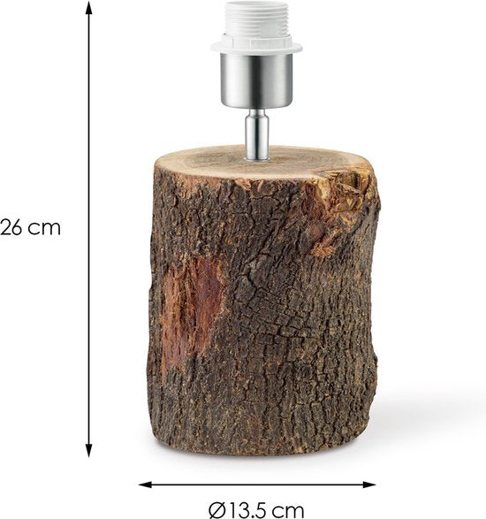 Home Sweet Home - Landelijke tafellamp voet Treetrunk voor lampenkap - 13.5/13.5/26cm - gemaakt van Hout - geschikt voor E27 LED lichtbron - voor lampenkap met doorsnede max.35cm - afbeelding 4