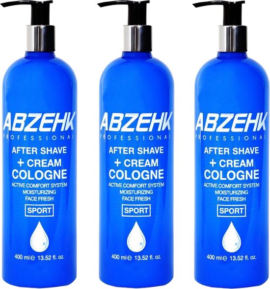Abzehk After Shave + Cream Cologne Sport 400ml - 3 stuks - afbeelding 1