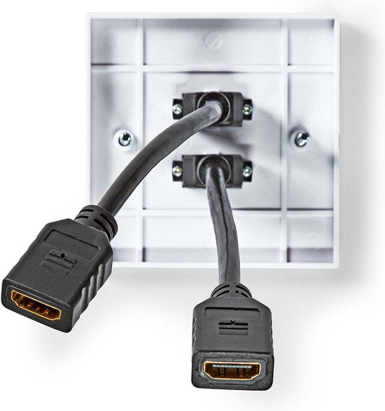 Nedis HDMI Wandcontactdoos - 2x HDMI Female - 4K@60Hz - HDMI Output - Zwart - 18 Gbps - Verguld - Envelop - afbeelding 4