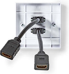 Nedis HDMI Wandcontactdoos - 2x HDMI Female - 4K@60Hz - HDMI Output - Zwart - 18 Gbps - Verguld - Envelop - afbeelding 4