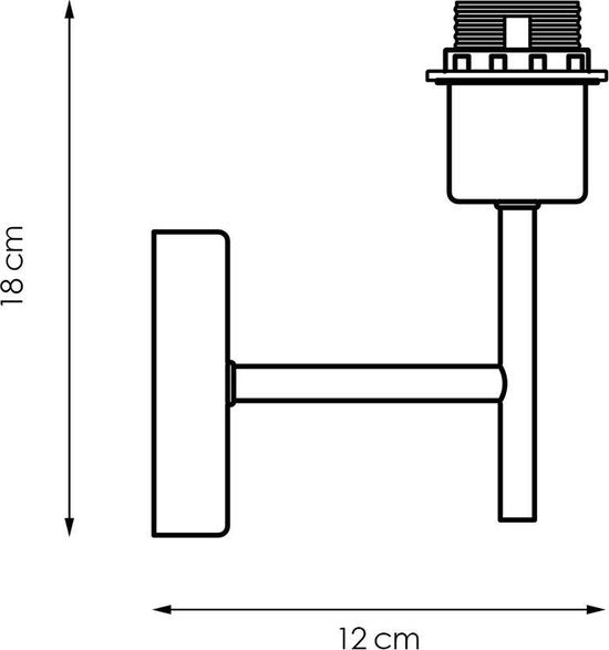 Home Sweet Home - Wandlamp Mati voor lampenkap - Geborsteld staal - 10/10/18cm - gemaakt van Metaal - geschikt voor E27 LED lichtbron - voor lampenkap met doorsnede max.20cm - afbeelding 7