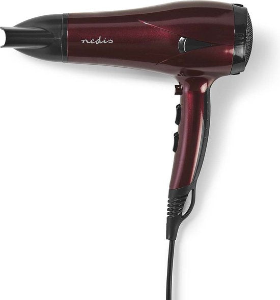 Nedis Föhn - 2000 W - Concentrator / Verdeler - 3 Warmte Standen - 2 Snelheden - Oververhittingsbeveiliging - 1.80 m - Rood/Zwart - Kunststof - afbeelding 3