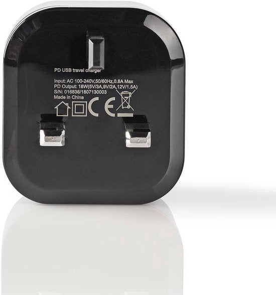 Nedis Oplader | 3,0 A Usb-c™ - Voeding 18 W | Zwart - afbeelding 3