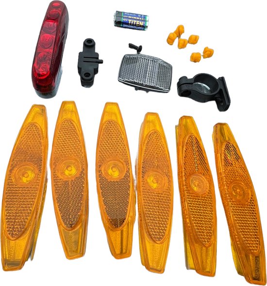VanMoof Veiligheidsreflectoren / Lamp Set 8 Stuks Wielen en Front en Rear Universeel - afbeelding 2