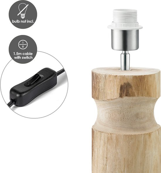 Home Sweet Home - Landelijke tafellamp voet Bodo voor lampenkap - 10.5/10.5/33cm - gemaakt van Hout - geschikt voor E27 LED lichtbron - voor - afbeelding 2