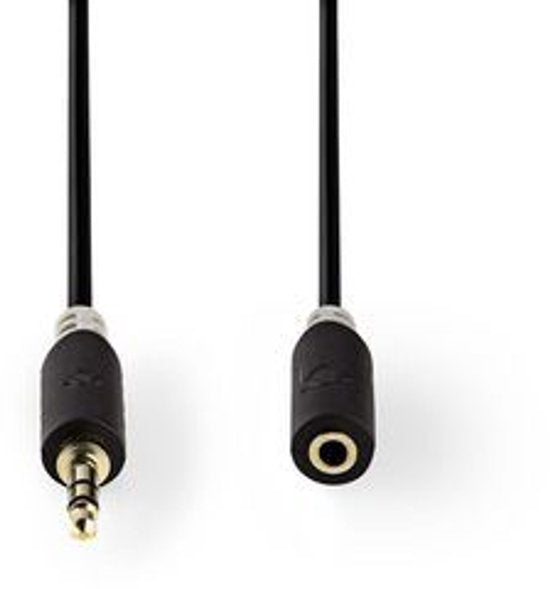 Nedis Stereo-Audiokabel - 3,5 Male - 3,5 Female - Verguld - m - Rond - Antraciet - Doos - afbeelding 16