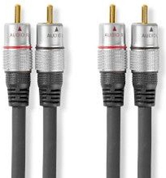 Stereo-Audiokabel | 2x RCA Male - 2x RCA Male | m | Antraciet - afbeelding 14