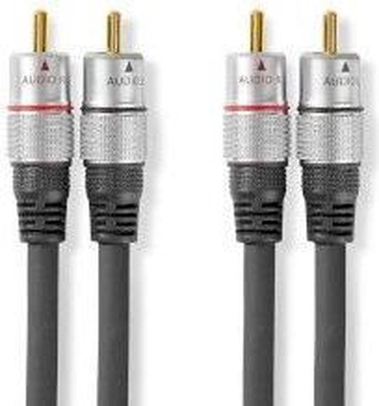 Stereo-Audiokabel | 2x RCA Male - 2x RCA Male | m | Antraciet - afbeelding 7