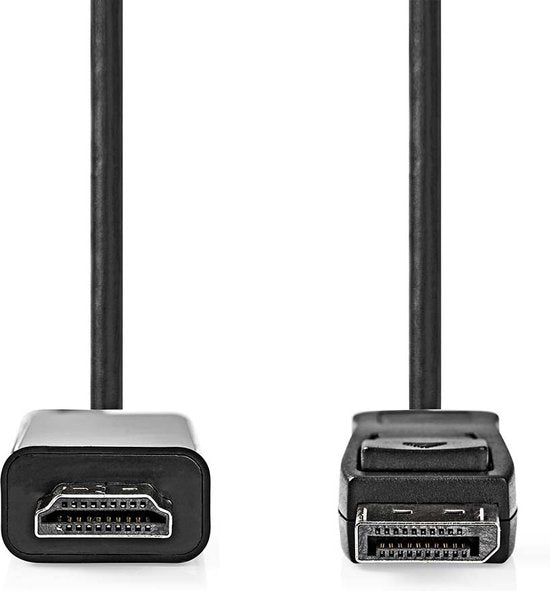 Nedis DisplayPort-Kabel - DisplayPort Male - HDMI Connector - 4K@30Hz - Vernikkeld - 2.00 m - Rond - PVC - Zwart - Doos - afbeelding 1