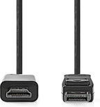 Nedis DisplayPort-Kabel - DisplayPort Male - HDMI Connector - 4K@30Hz - Vernikkeld - 2.00 m - Rond - PVC - Zwart - Doos - afbeelding 1