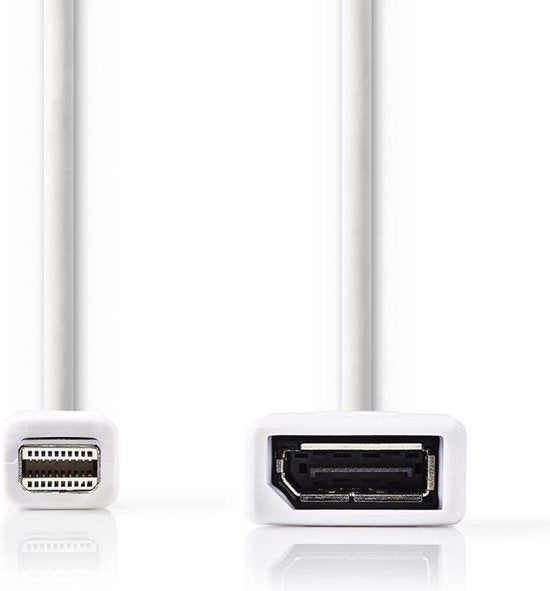 Nedis Mini DisplayPort-Kabel - DisplayPort 1.2 - Mini-DisplayPort Male - DisplayPort Female - 21.6 Gbps - Vernikkeld - 0.20 m - Rond - PVC - Wit - Polybag - afbeelding 11