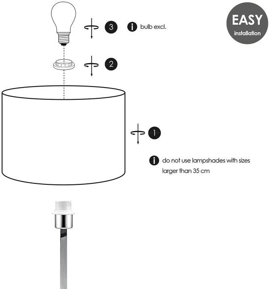 Home Sweet Home - Moderne tafellamp voet Gomez voor lampenkap - chroom - 12.5/12.5/39cm - gemaakt van Metaal - geschikt voor E27 LED lichtbron - - afbeelding 7