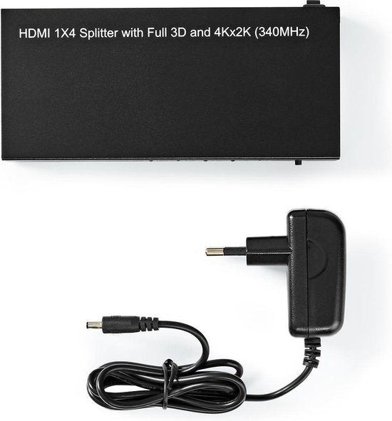 Nedis HDMI-Splitter - 4-Poorts poort(en) - HDMI Input - 4x HDMI Output - 4K@30Hz - 3.4 Gbps - Metaal - Antraciet - afbeelding 7