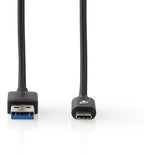 USB 3.1-Kabel | Type-Câ„¢ Male - A Male | 1,0 m | Zwart - afbeelding 1
