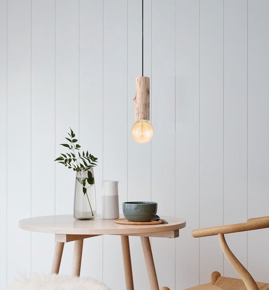 Home Sweet Home - Landelijke Hanglamp Billy - geschikt voor E27 LED lichtbron - hanglamp gemaakt van Hout - 10/10/130cm - Pendellamp geschikt voor - afbeelding 3