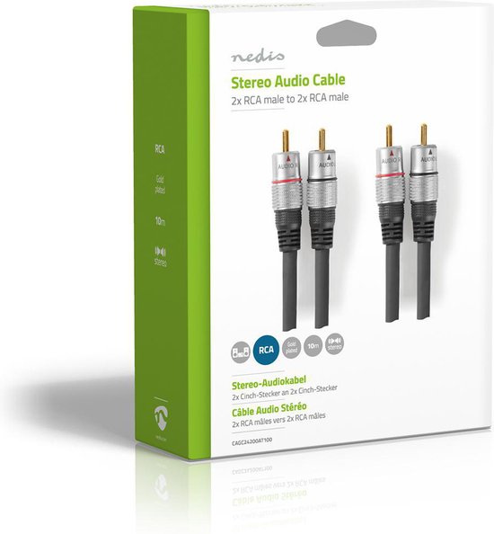 Stereo-Audiokabel | 2x RCA Male - 2x RCA Male | m | Antraciet - afbeelding 19