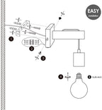 Home Sweet Home - Landelijke Wandlamp Billy - Muurlamp gemaakt van hout - Zwart - 10/20/22cm - wandlamp geschikt voor woonkamer, slaapkamer- - afbeelding 6