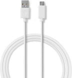 Nedis USB-Kabel - USB 3.2 Gen 2 - USB-A Male - USB-C Male - 60 W - 10 Gbps - Vernikkeld - 1.00 m - Rond - PVC - Wit - Doos - afbeelding 7