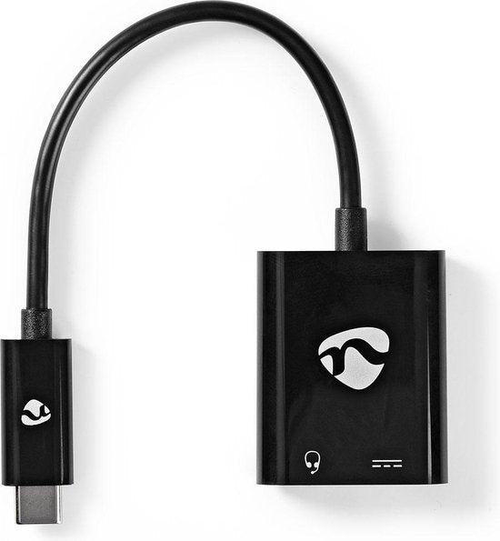 Nedis USB Multi-Port Adapter - USB 3.1 - USB-C Male - USB-C Female / 3,5 mm Female - 0.15 m - Rond - Verguld / Vernikkeld - PVC - Zwart - Polybag - afbeelding 2