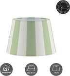 Home Sweet Home - Stoffen - Striped Lampenkap - Conisch - Wit + Groen - Minimalistische stijl - 20 x 15 x 13 cm - E27 fitting - voor tafellampen - - afbeelding 7