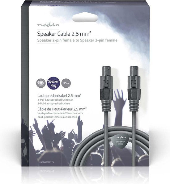 Nedis Speaker-Kabel - 48 0.20 - Koper - m - Rond - PVC - Donkergrijs - Gift Box - afbeelding 3