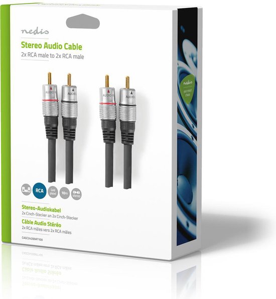 Stereo-Audiokabel | 2x RCA Male - 2x RCA Male | m | Antraciet - afbeelding 18