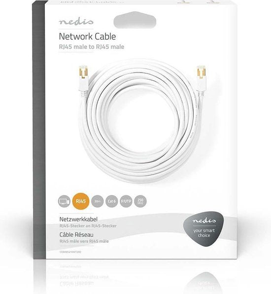 Nedis CAT6 Netwerkkabel - RJ45 Male - RJ45 Male - F/UTP - 20.0 m - Rond - LSZH / PVC - Wit - Window Box - afbeelding 5