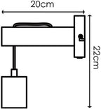 Home Sweet Home - Landelijke Wandlamp Billy - Muurlamp gemaakt van hout - Zwart - 10/20/22cm - wandlamp geschikt voor woonkamer, slaapkamer- - afbeelding 3