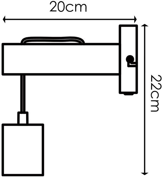 Home Sweet Home - Landelijke Wandlamp Billy - Muurlamp gemaakt van hout - Zwart - 10/20/22cm - wandlamp geschikt voor woonkamer, slaapkamer- - afbeelding 3