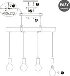 Home Sweet Home - Landelijke Hanglamp Denton - geschikt voor E27 LED lichtbron - 3 lichts hanglamp gemaakt van Hout - 70/14/128cm - Pendellamp - afbeelding 7