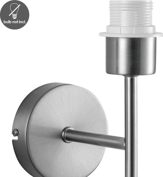 Home Sweet Home - Wandlamp Mati voor lampenkap - Geborsteld staal - 10/10/18cm - gemaakt van Metaal - geschikt voor E27 LED lichtbron - voor lampenkap met doorsnede max.20cm - afbeelding 3