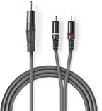 Nedis Stereo-Audiokabel - 3,5 mm Male - 2x RCA Male - Vernikkeld - 1.50 m - Rond - Donkergrijs - Kartonnen Sleeve - afbeelding 6