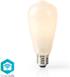 Nedis SmartLife LED Filamentlamp - Wi-Fi - E27 - 500 lm - 5 W - Warm Wit - 2700 - Glas - Android / IOS - ST64 - 1 Stuks - afbeelding 1