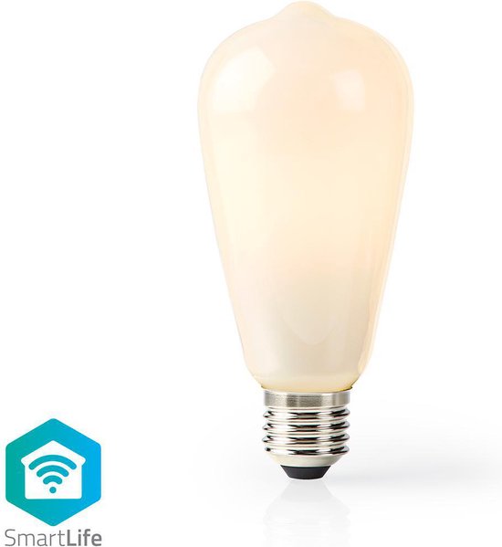 Nedis SmartLife LED Filamentlamp - Wi-Fi - E27 - 500 lm - 5 W - Warm Wit - 2700 - Glas - Android / IOS - ST64 - 1 Stuks - afbeelding 1