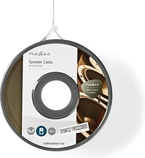 Nedis Speaker-Kabel - 2 x 2.50 mm² - Koper - 15.0 m - Rond - PVC - Wit - Rol - afbeelding 4