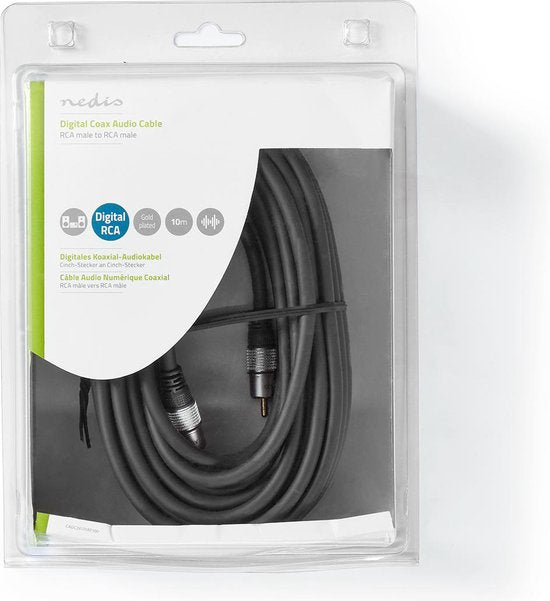 Nedis Digitale Audiokabel - RCA Male - RCA Male - Verguld - m - Rond - PVC - Antraciet - Doos - afbeelding 19