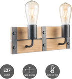 Home Sweet Home - Industriële Wandlamp Denton - Muurlamp gemaakt van hout - Antraciet - 35/11/13cm - wandlamp geschikt voor woonkamer, slaapkamer- - afbeelding 7