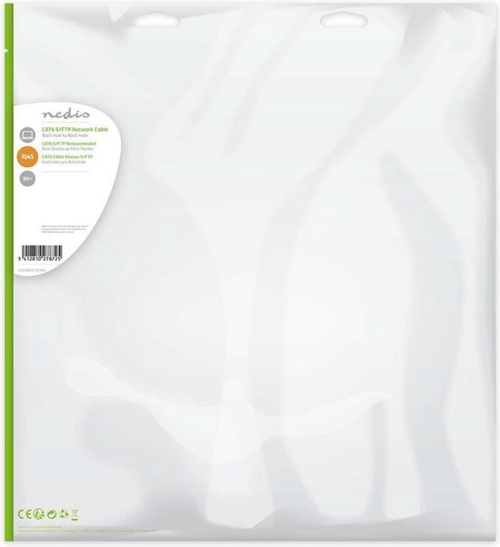 CAT6 Netwerkkabel - RJ45 Male - RJ45 Male - S/FTP - 30.0 m - Rond - LSZH - Geel - Polybag - afbeelding 7