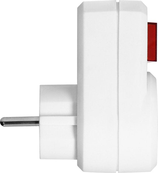 Doorvoerstekker met schakelaar - 2x - Schuko - splitter - verdeelstekker - Wit - afbeelding 8