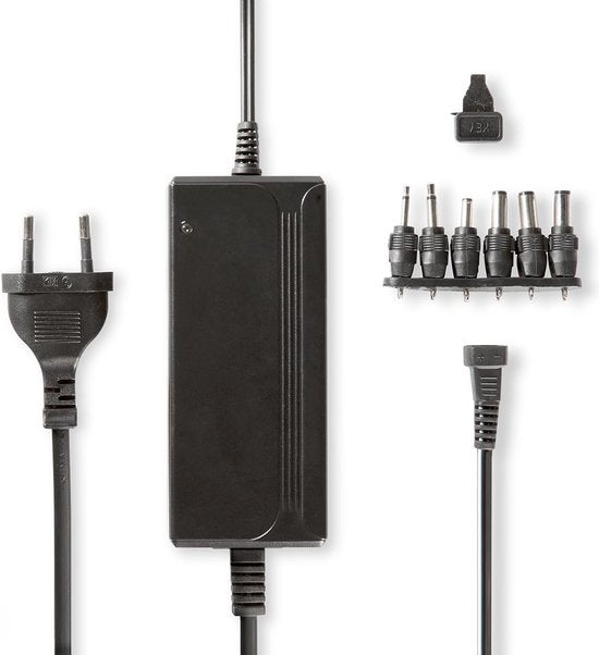 Nedis Universele AC-Stroomadapter - 36 W - 5 / 6 / 7.5 / 9 / 12 / 13.5 / 15 V DC - 3.60 m - 2.4 - 3.0 A - 6 plug(s) - Zwart - afbeelding 1